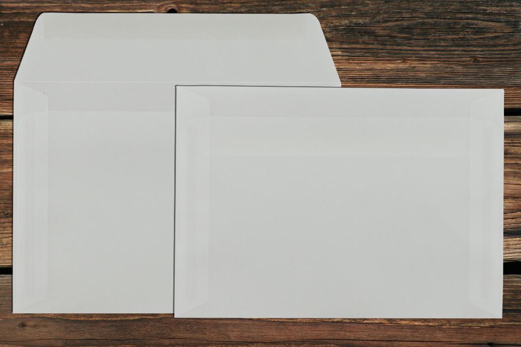 Kuvertierhüllen C6 114x162 mm Nassklebend Transparent Weiß 92 g/qm